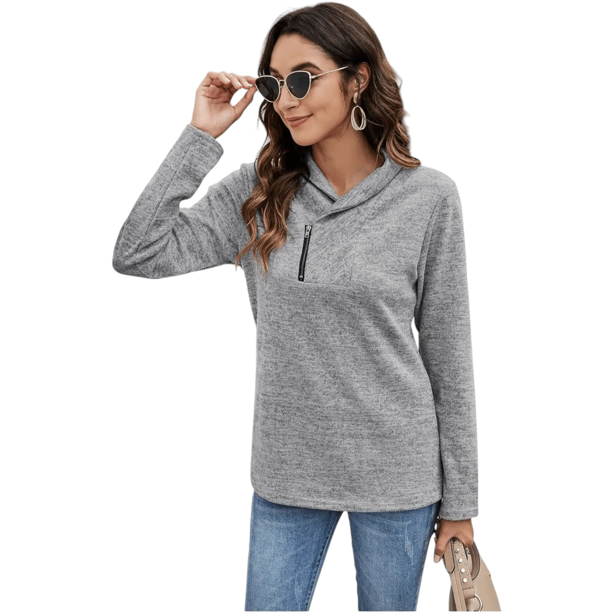 Women's High Neck Sweatshirts 'Ysoea' Long Sleeve Blouses