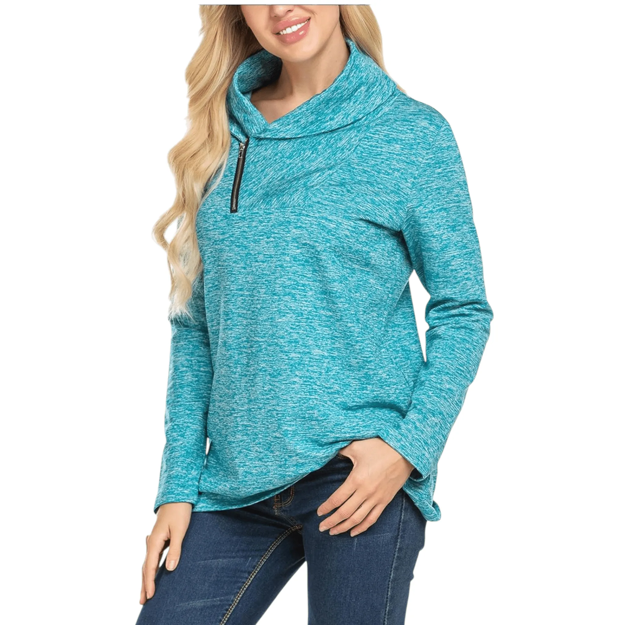Women's High Neck Sweatshirts 'Ysoea' Long Sleeve Blouses