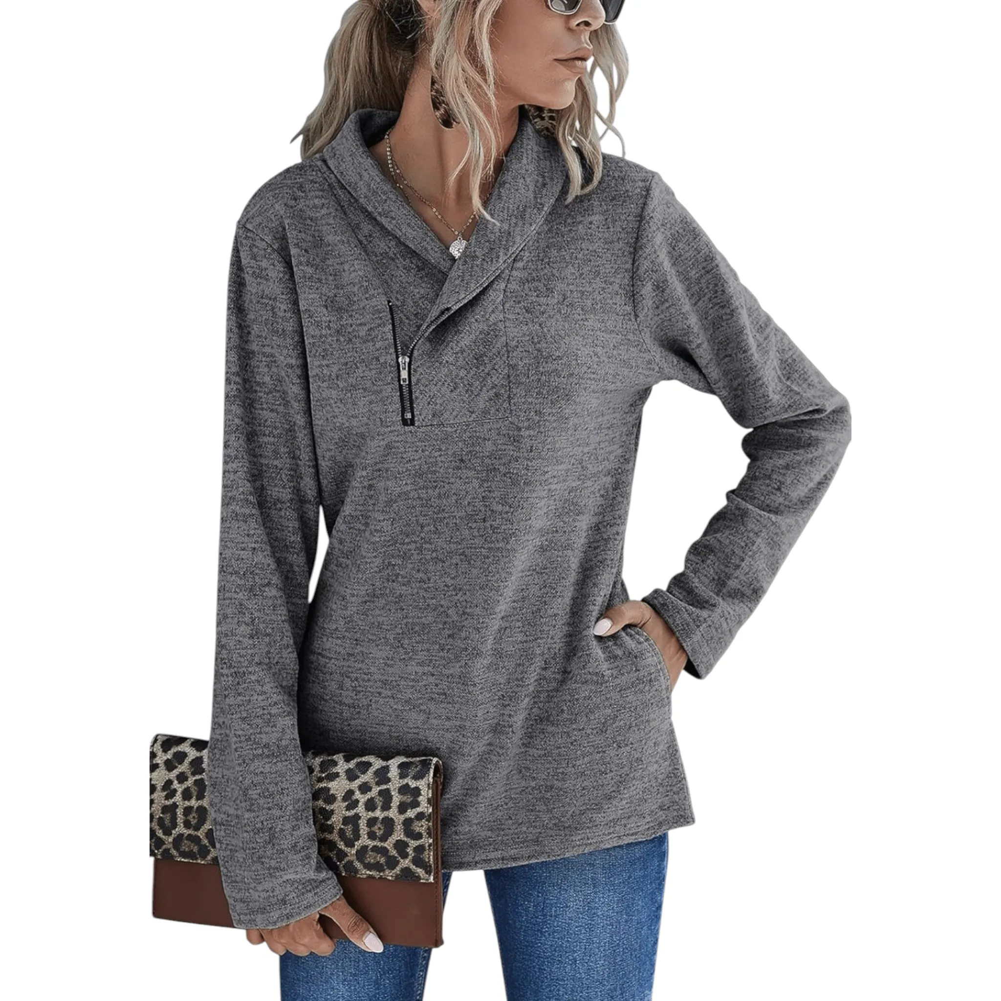 Women's High Neck Sweatshirts 'Ysoea' Long Sleeve Blouses