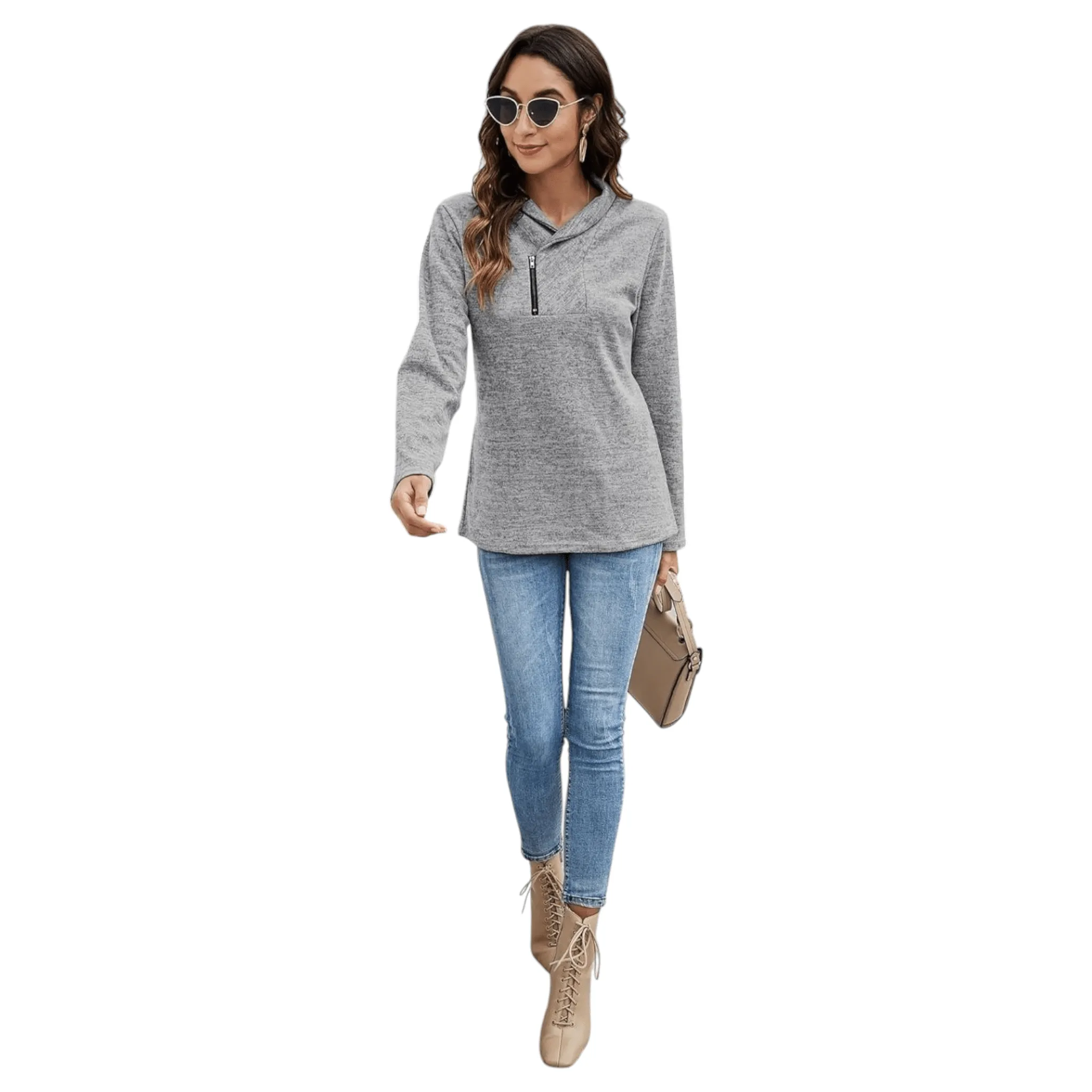 Women's High Neck Sweatshirts 'Ysoea' Long Sleeve Blouses
