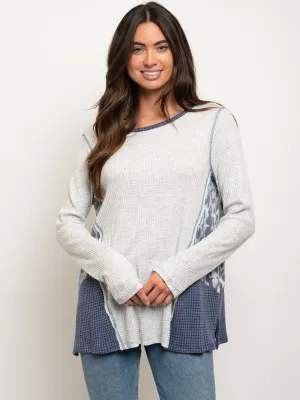 WOMEN'S LONG SLEEVE MULTI PRINT TOP