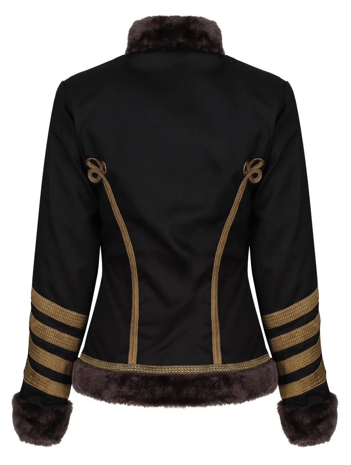 Women's Military Faux Fur Parade Jacket