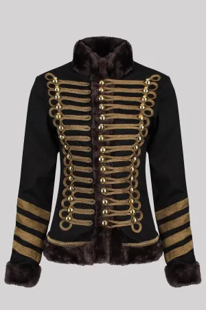 Women's Military Faux Fur Parade Jacket