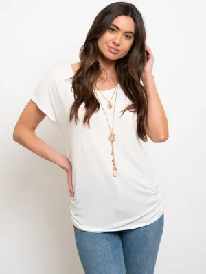 WOMEN'S ROUND NECK TOP WITH NECKLACE