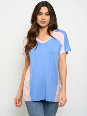 WOMEN'S SHORT SLEEVE V-NECK TOP