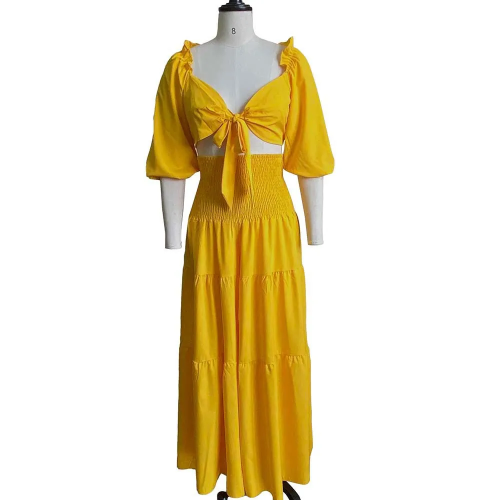 Women's Two Piece Cropped Top and Loose fitting Pants Set