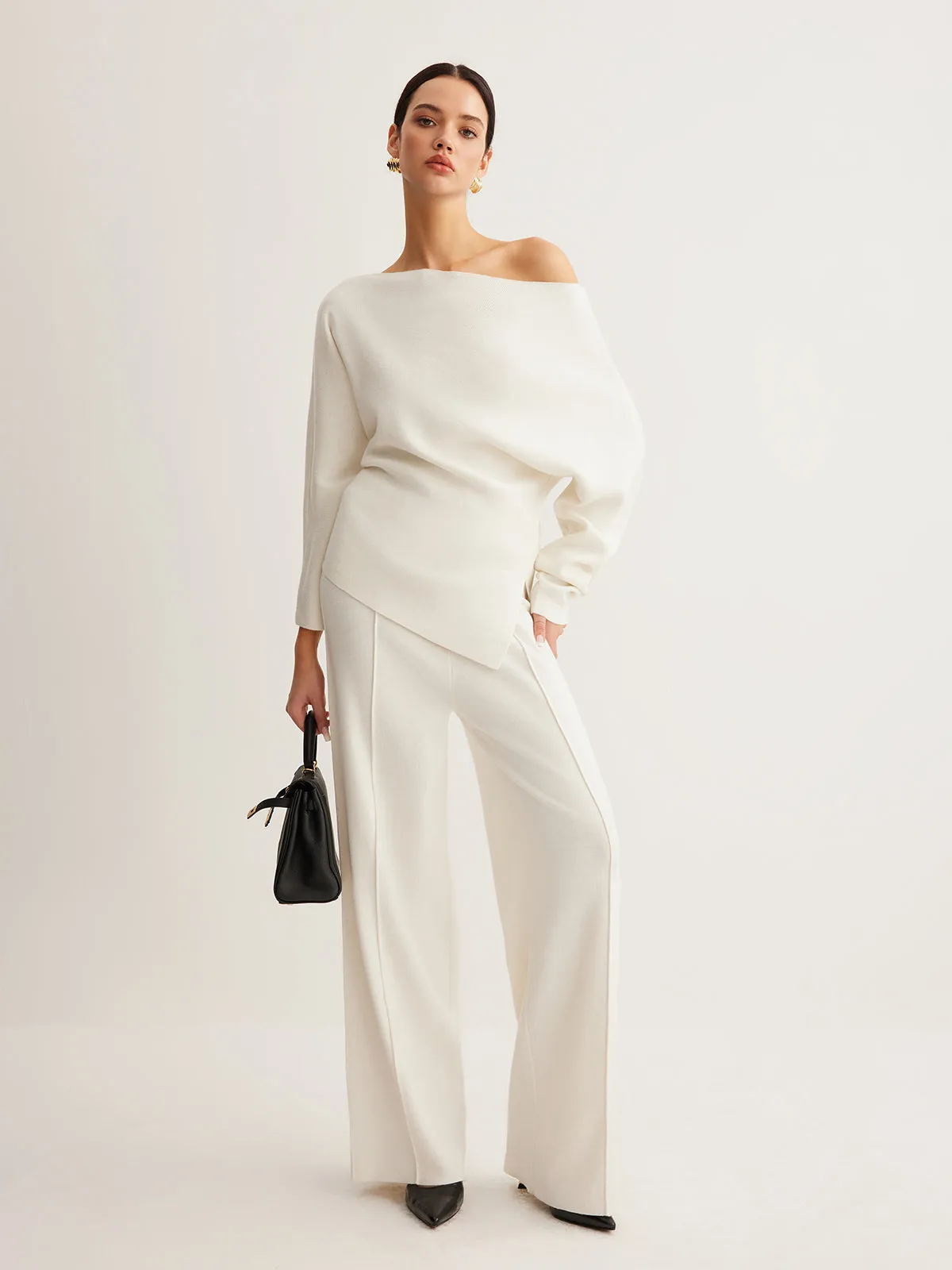 Wool-Blend Piping Pants