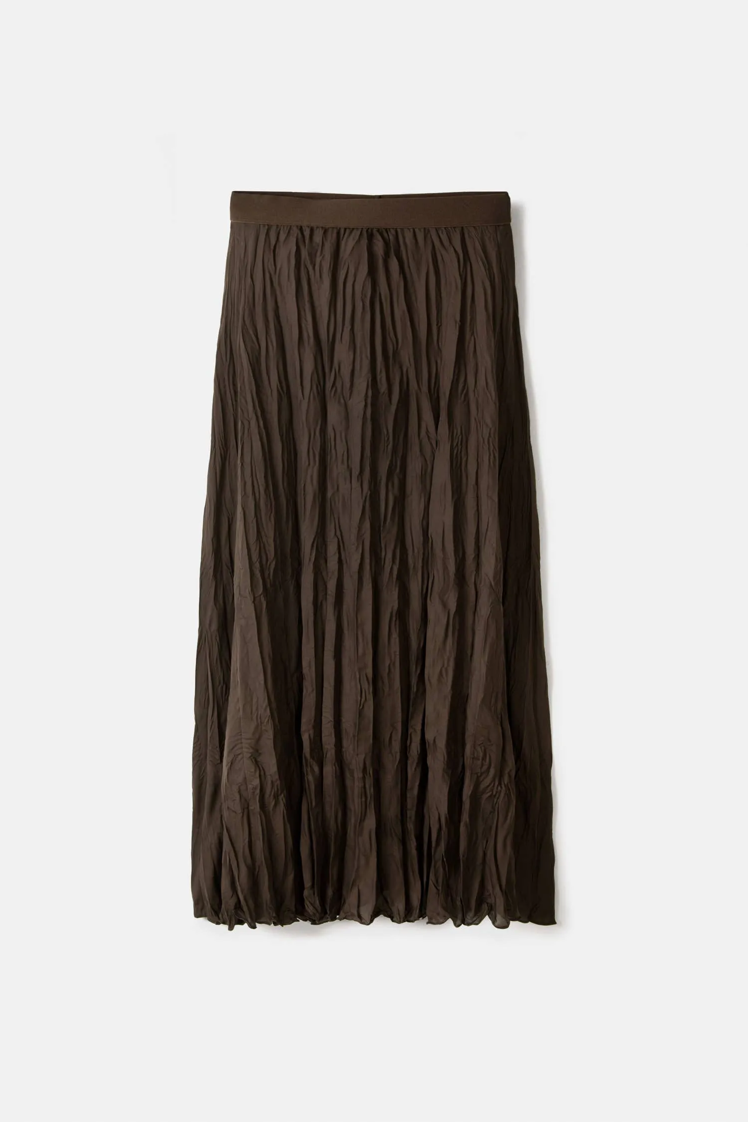 Wrinkled Effect Plissé Skirt