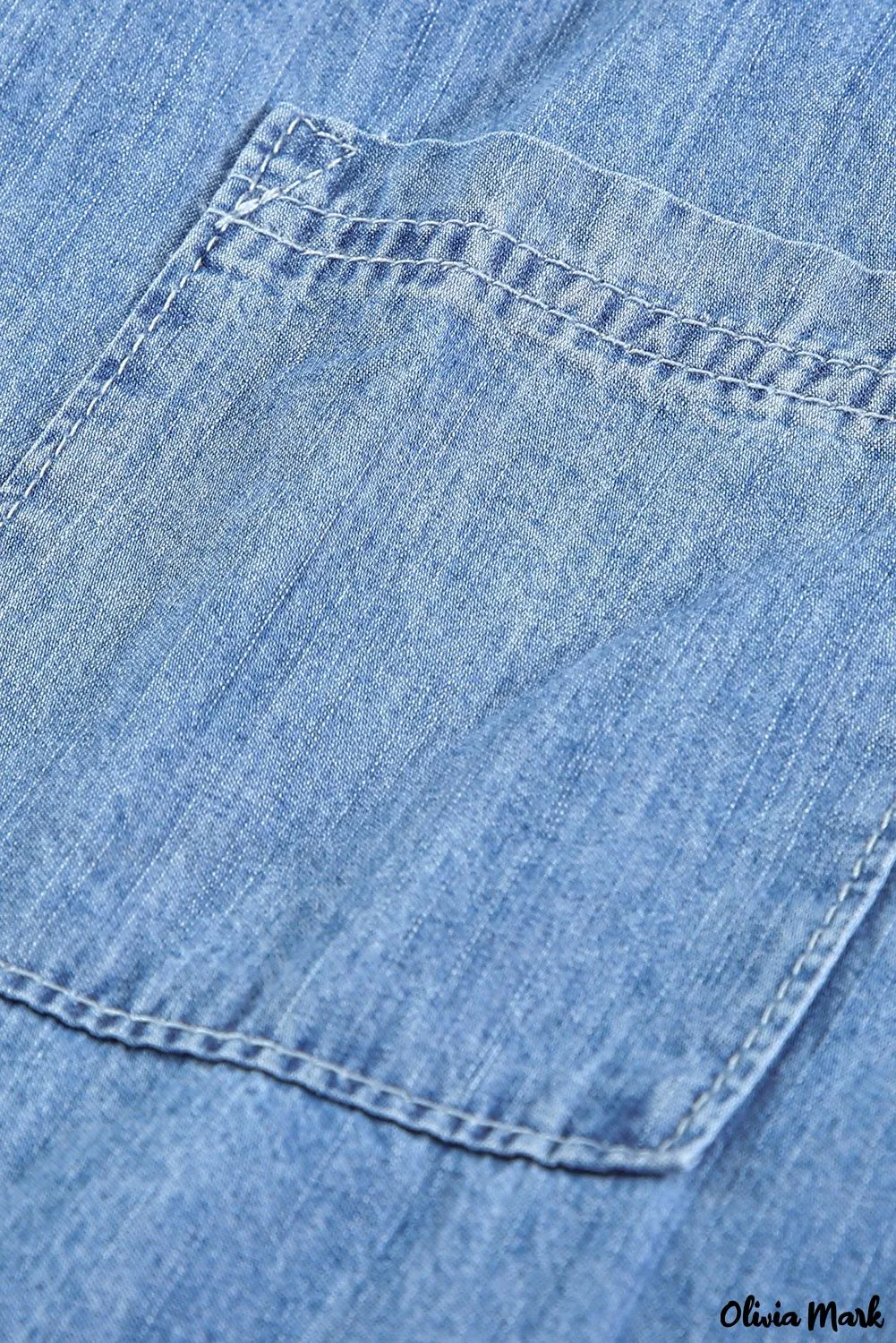 Xieyinshe - Buttoned denim shirt with turn-down collar and long sleeves