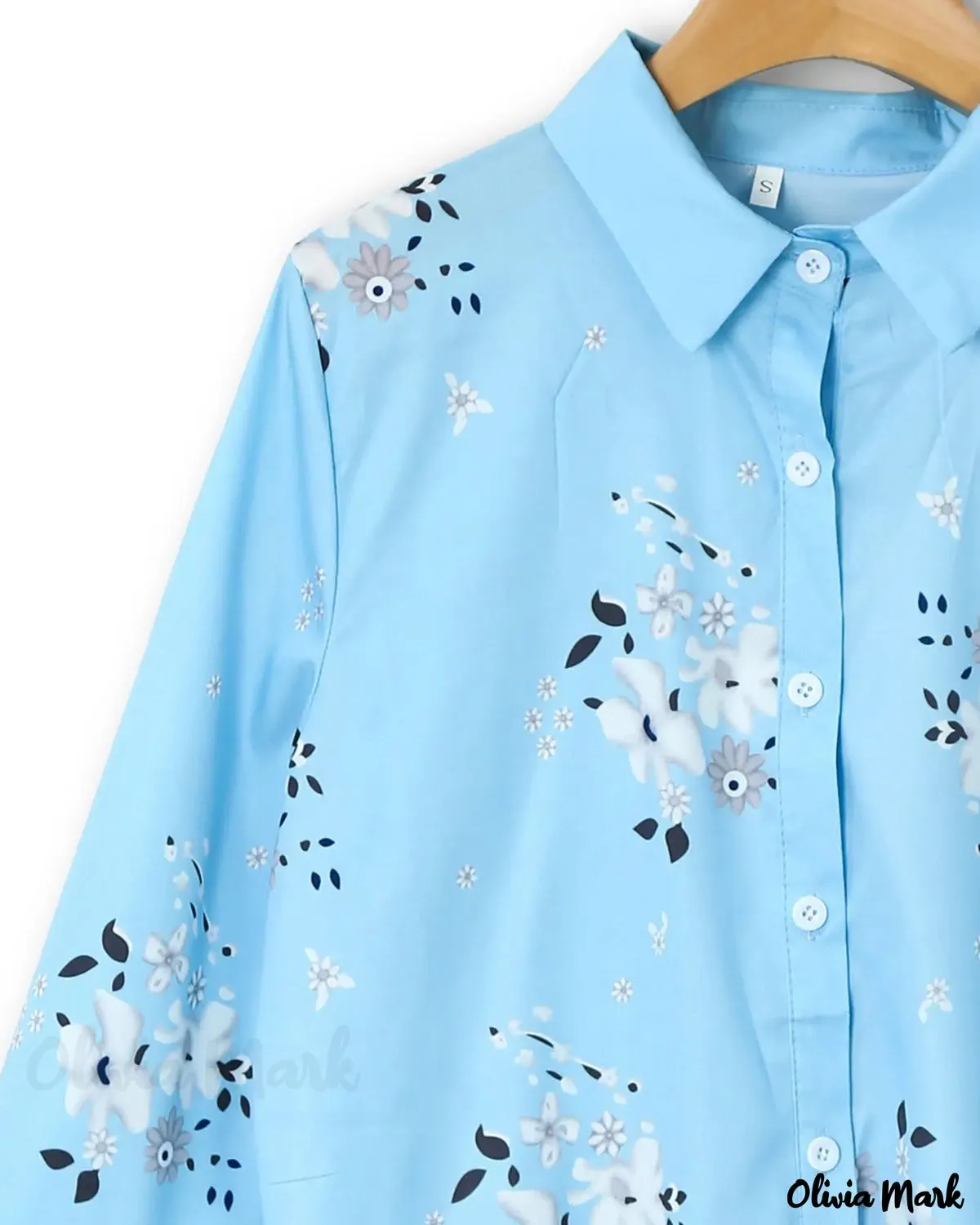Xieyinshe - Floral Print Long Sleeve Casual Shirt