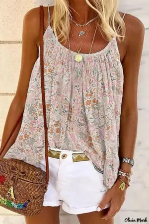 Xieyinshe - Floral Tie Neck Long Sleeve Crinkle Blouse