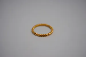 Yellow Gold Rope Stacker Ring
