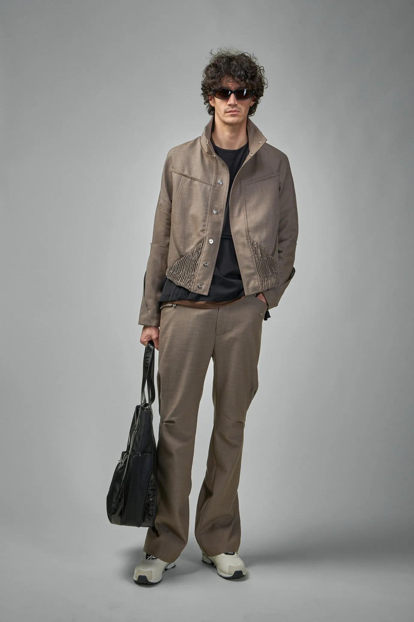 Zafar Cropped Jacket Herringbone Wool