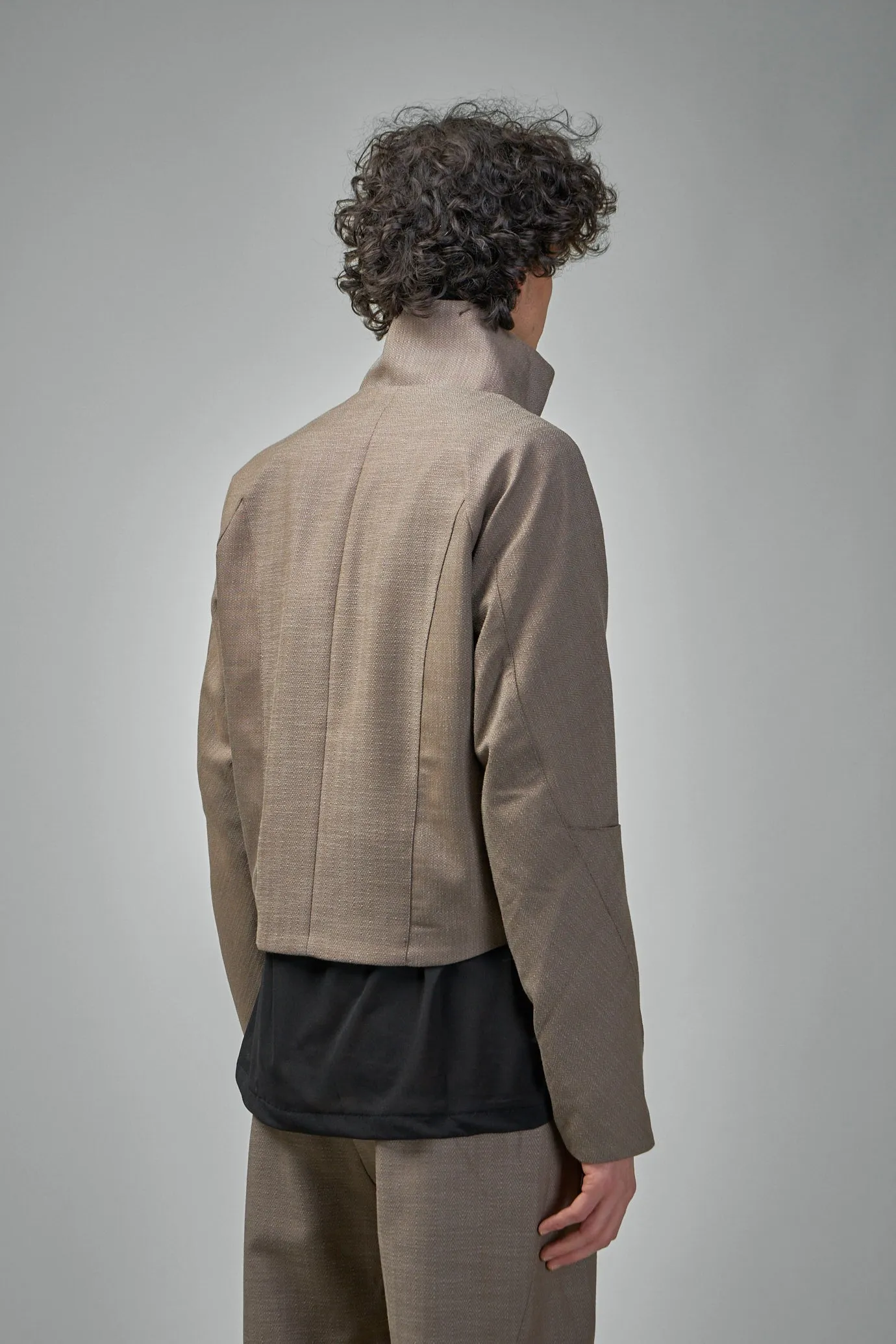 Zafar Cropped Jacket Herringbone Wool