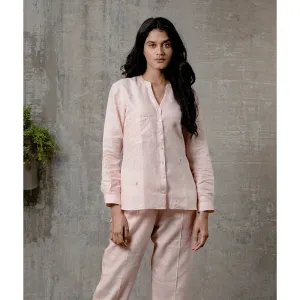 Zebein Pamela Linen Shirt with Pocket Peach